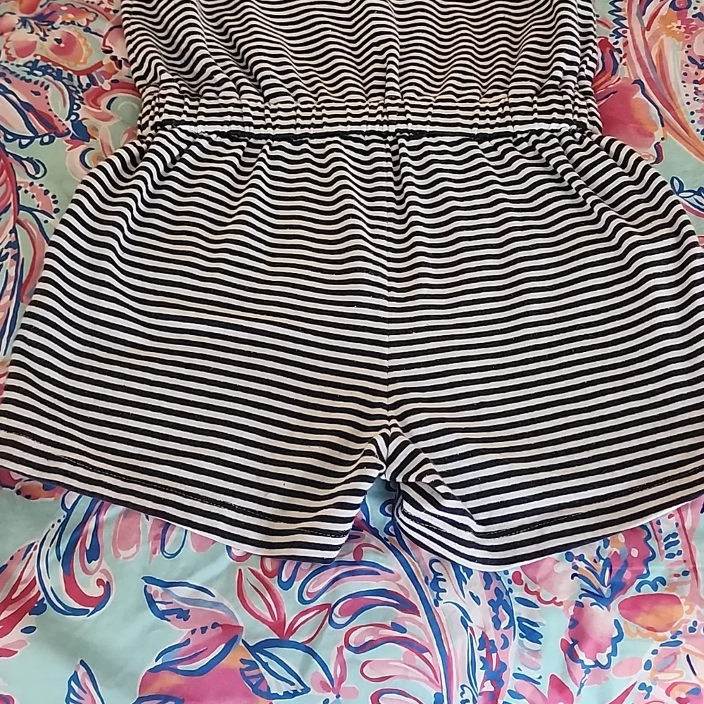 Janie and Jack 5 Romper Navy Stripe Resort Play - Picture 8 of 8